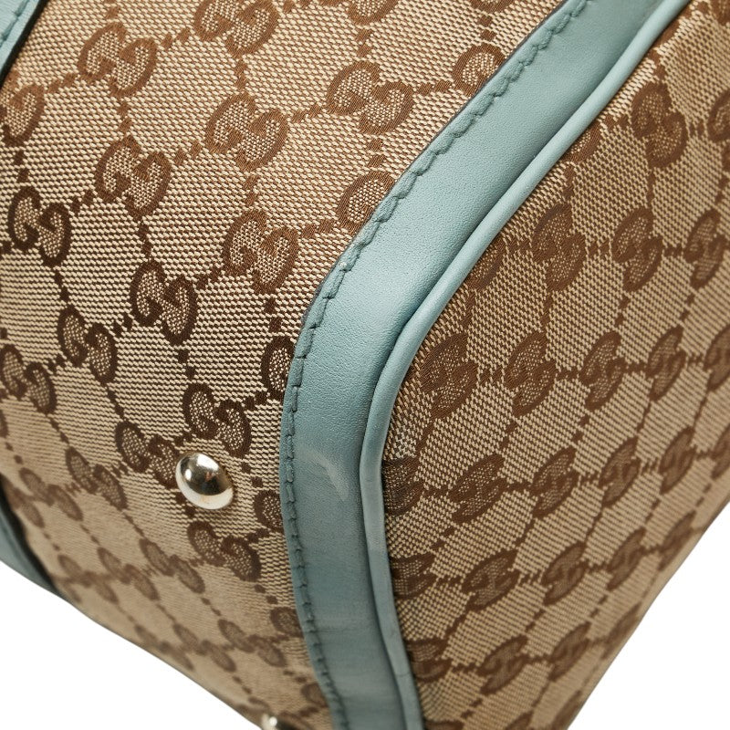 グッチ GGキャンバス ハンドバッグ ショルダーバッグ 2WAY 247205 ベージュ ブルー キャンバス レザー レディース GUCCI 【中古】