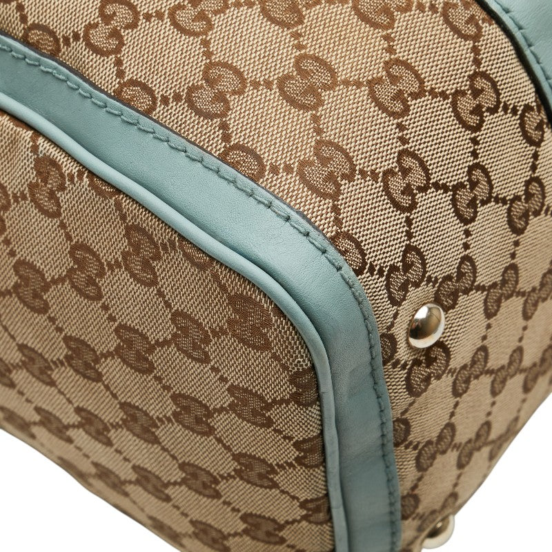 グッチ GGキャンバス ハンドバッグ ショルダーバッグ 2WAY 247205 ベージュ ブルー キャンバス レザー レディース GUCCI 【中古】