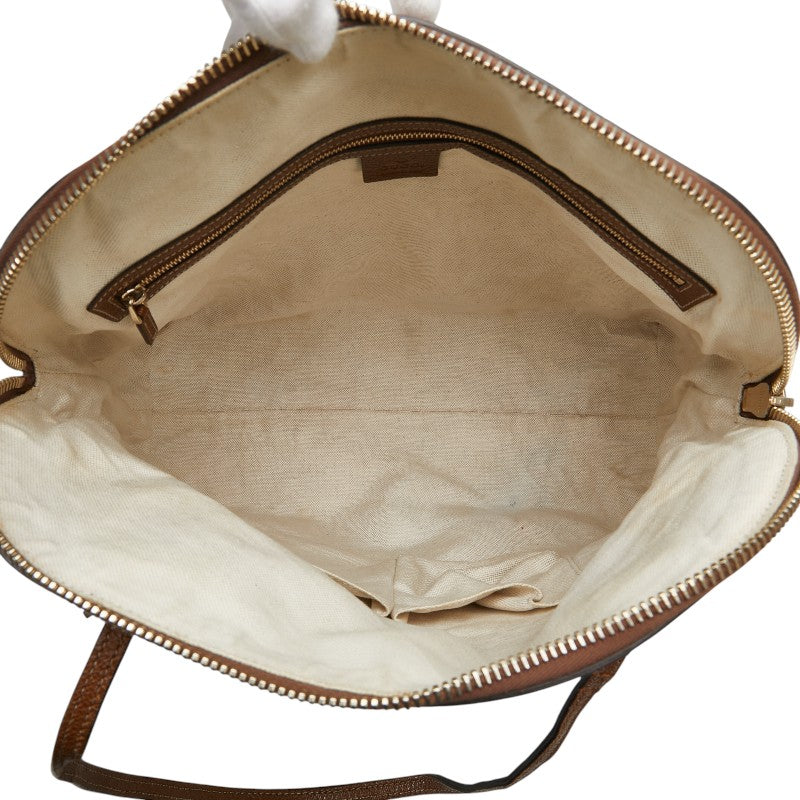 グッチ GGキャンバス トートバッグ ハンドバッグ 323673 ベージュ ブラウン キャンバス レザー レディース GUCCI 【中古】