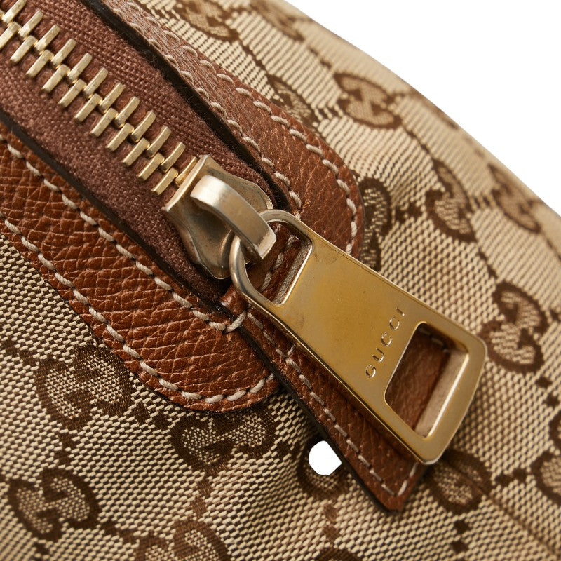 グッチ GGキャンバス トートバッグ ハンドバッグ 323673 ベージュ ブラウン キャンバス レザー レディース GUCCI 【中古】