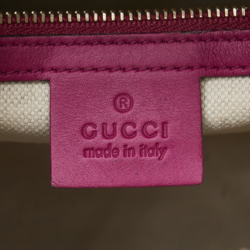 グッチ マイクロGG ハンドバッグ ショルダーバッグ 2WAY 309617 ピンク エナメル レザー レディース GUCCI 【中古】