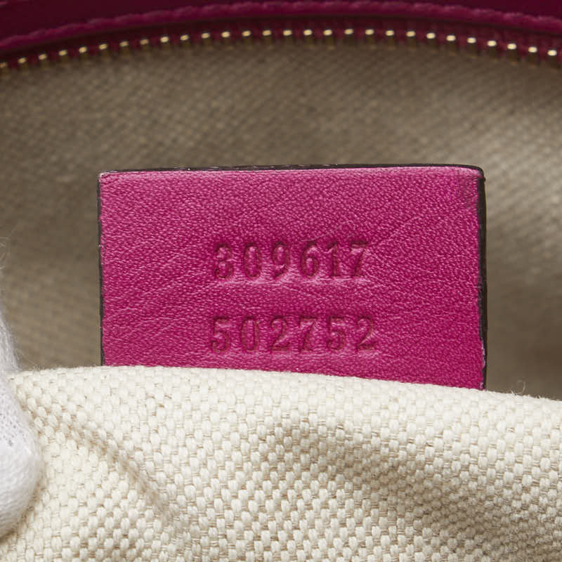 グッチ マイクロGG ハンドバッグ ショルダーバッグ 2WAY 309617 ピンク エナメル レザー レディース GUCCI 【中古】