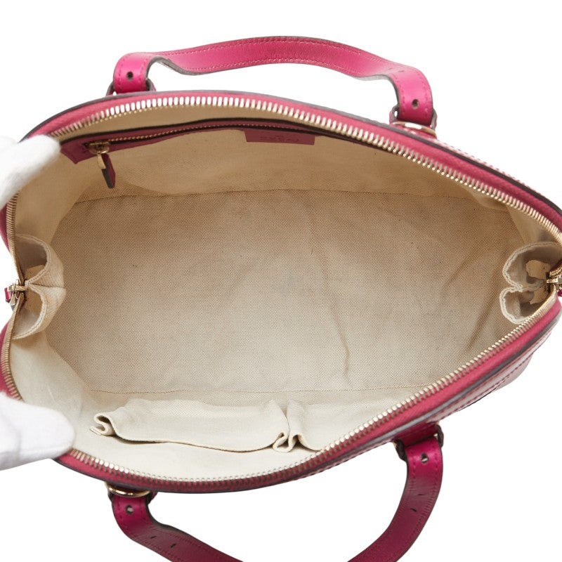 グッチ マイクロGG ハンドバッグ ショルダーバッグ 2WAY 309617 ピンク エナメル レザー レディース GUCCI 【中古】