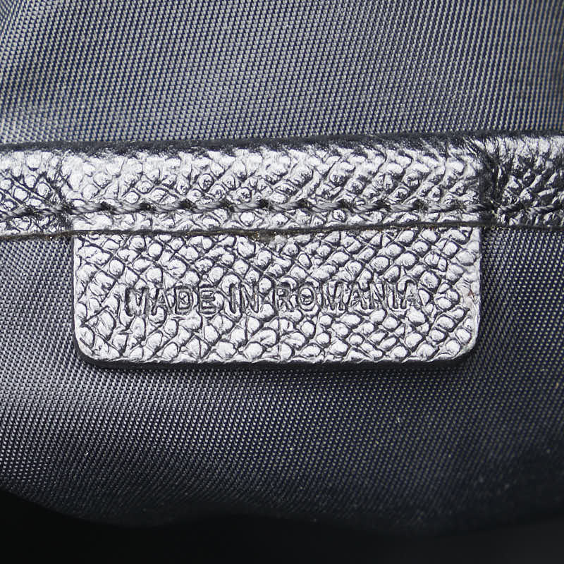 バーバリー チェック ロゴプレート ショルダーバッグ ブラック ナイロン レザー レディース BURBERRY 【中古】