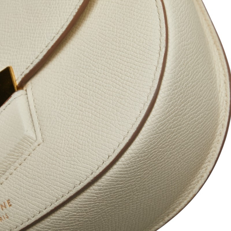 セリーヌ トロッター 斜め掛け ショルダーバッグ ホワイト レザー レディース CELINE 【中古】