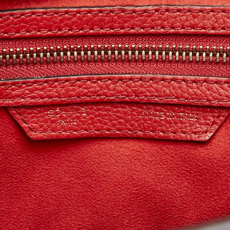 セリーヌ ラゲージ ナノ ショッパー ハンドバッグ レザー レザー レディース CELINE 【中古】