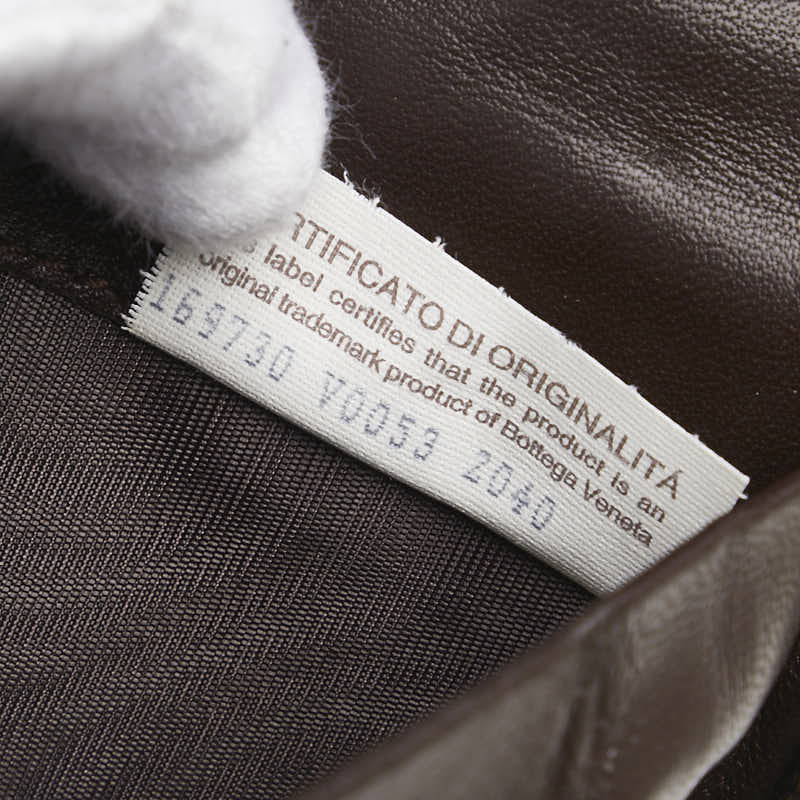 ボッテガヴェネタ イントレチャート 長財布 トラベルケース ブラウン レザー レディース BOTTEGAVENETA 【中古】