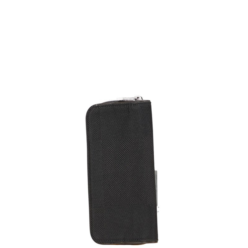 ルイ ヴィトン ダミエ ジェアン ポルト フォイユ ロン ジッペ 長財布 ラウンドファスナー M93546 ノワール ブラック キャンバス レザー メンズ LOUIS VUITTON 【中古】