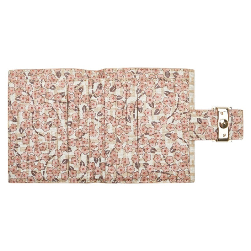 フェンディ ズッキーノ 二つ折り財布 アイボリー ベージュ PVC レザー レディース FENDI 【中古】