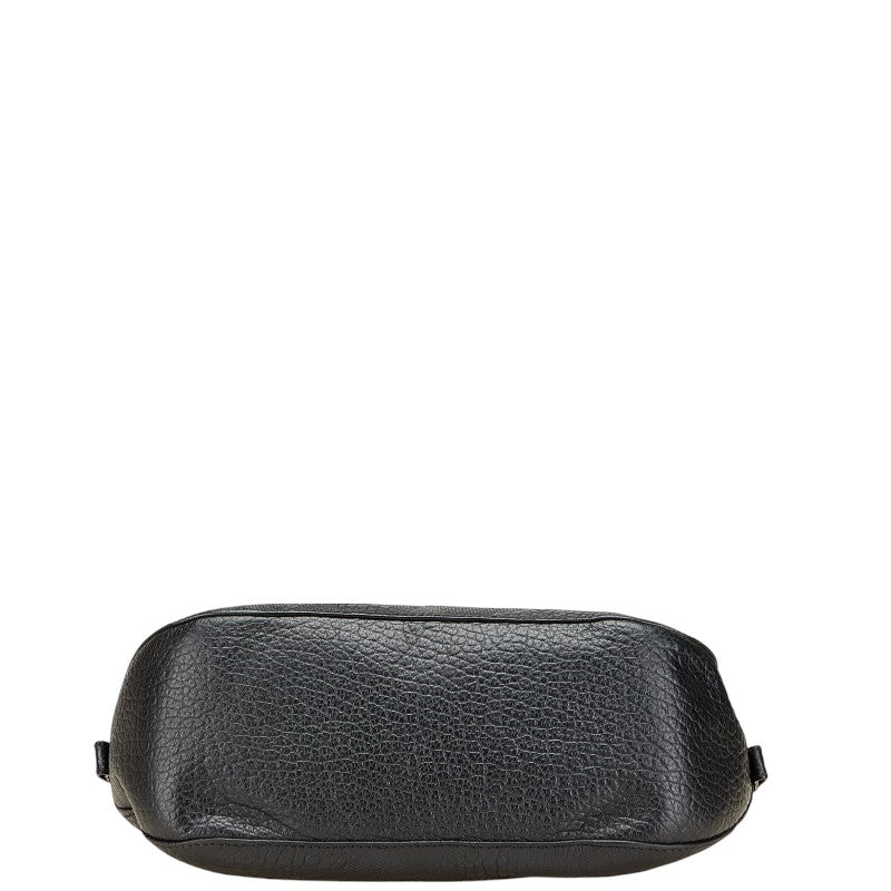 バーバリー ロゴ金具 ハンドバッグ ブラック レザー レディース BURBERRY 【中古】