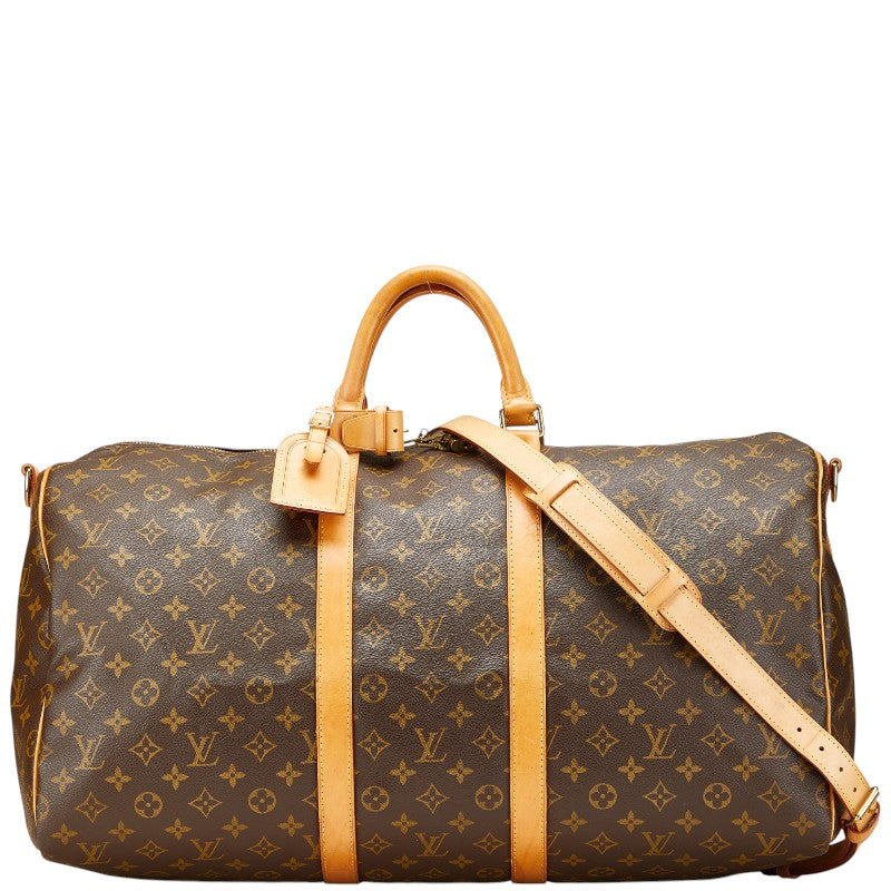 ルイ ヴィトン モノグラム キーポル バンドリエール55 ボストンバッグ ショルダーバッグ 2WAY M41414 ブラウン PVC レザー レディース LOUIS VUITTON 【中古】