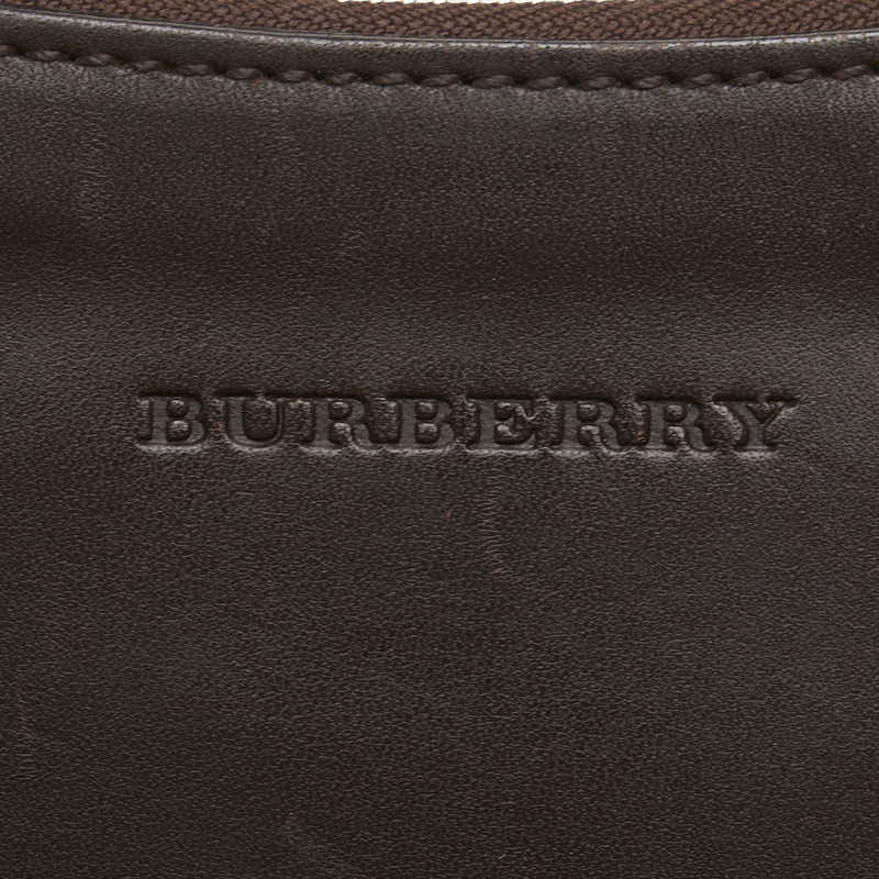 バーバリー ノバチェック ワンショルダーバッグ ブラウン レザー レディース BURBERRY 【中古】
