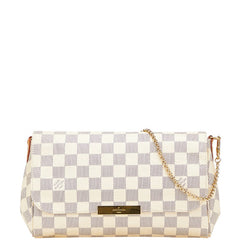 ルイ ヴィトン ダミエ アズール フェイボリットMM チェーン ハンドバッグ N41275 ホワイト PVC レザー レディース LOUIS VUITTON 【中古】