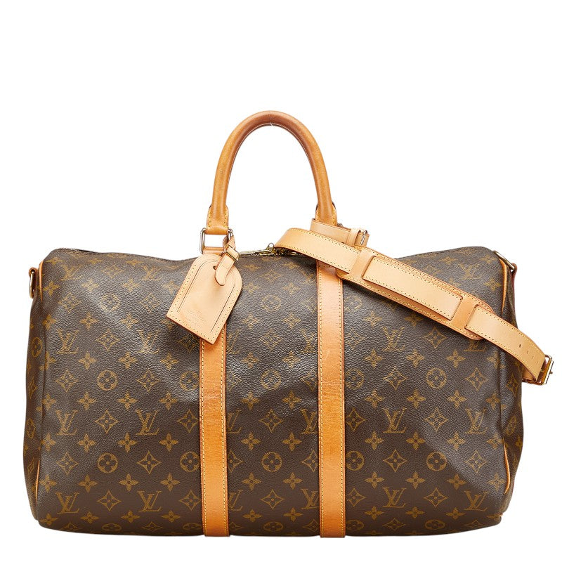 ルイ ヴィトン モノグラム キーポルバンドリエール45 ボストンバッグ ハンドバッグ ショルダーバッグ 2WAY M41418 ブラウン PVC レザー レディース LOUIS VUITTON 【中古】