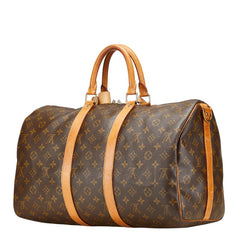 ルイ ヴィトン モノグラム キーポルバンドリエール45 ボストンバッグ ハンドバッグ ショルダーバッグ 2WAY M41418 ブラウン PVC レザー レディース LOUIS VUITTON 【中古】