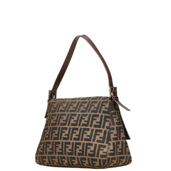 フェンディ ズッカ マンマバケット ハンドバッグ ブラウン キャンバス レザー レディース FENDI 【中古】
