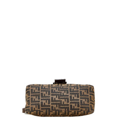 フェンディ ズッカ マンマバケット ハンドバッグ ブラウン キャンバス レザー レディース FENDI 【中古】