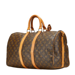 ルイ ヴィトン モノグラム キーポルバンドリエール45 ボストンバッグ ショルダーバッグ 2WAY M41418 ブラウン PVC レザー レディース LOUIS VUITTON 【中古】