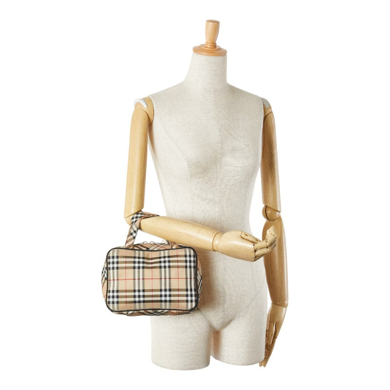 バーバリー ノバチェック ミニハンドバッグ ベージュ マルチカラー キャンバス レディース BURBERRY 【中古】