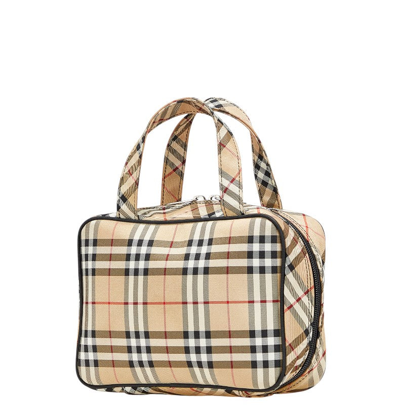 バーバリー ノバチェック ミニハンドバッグ ベージュ マルチカラー キャンバス レディース BURBERRY 【中古】