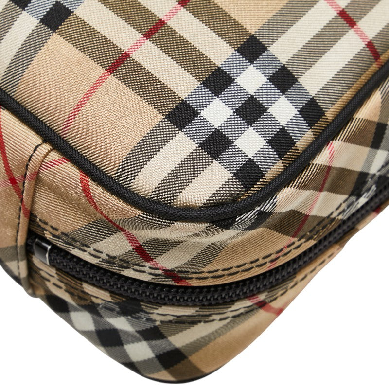 バーバリー ノバチェック ミニハンドバッグ ベージュ マルチカラー キャンバス レディース BURBERRY 【中古】