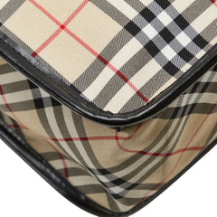 バーバリー ノバチェック ハンドバッグ トートバッグ ベージュ マルチカラー ナイロン レザー レディース BURBERRY 【中古】