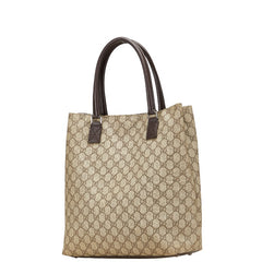 グッチ GGスプリーム トートバッグ 131220 ブラウン PVC レザー レディース GUCCI 【中古】