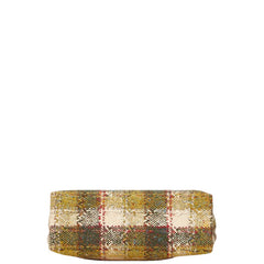 バーバリー チェック ハンドバッグ グリーン レッド ブラック ウール エナメル スエード レディース BURBERRY 【中古】