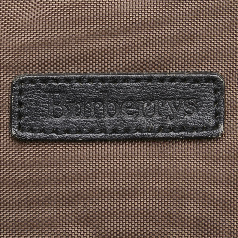 バーバリー ノバチェック ポーチ バニティバッグ ブラウン ブラック キャンバス レザー レディース BURBERRY 【中古】