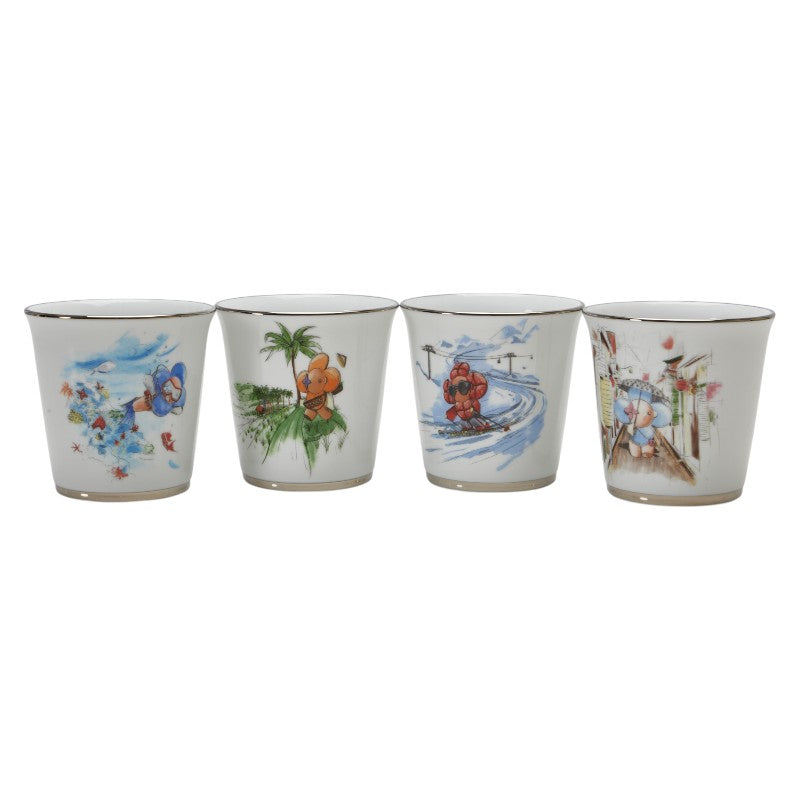 ルイ ヴィトン セット4 ゴブレ ヴィヴィエンヌ コップ 4個セット GI0547 ホワイト マルチカラー 陶器 レディース LOUIS VUITTON 【中古】