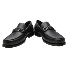 ルイ ヴィトン メジャー ライン LV ローファー サイズ:7 ブラック レザー メンズ LOUIS VUITTON 【中古】