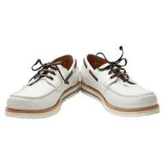 ルイ ヴィトン モノグラム デッキシューズ サイズ:7 1/2 ホワイト ブラウン レザー メンズ LOUIS VUITTON 【中古】