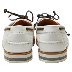ルイ ヴィトン モノグラム デッキシューズ サイズ:7 1/2 ホワイト ブラウン レザー メンズ LOUIS VUITTON 【中古】