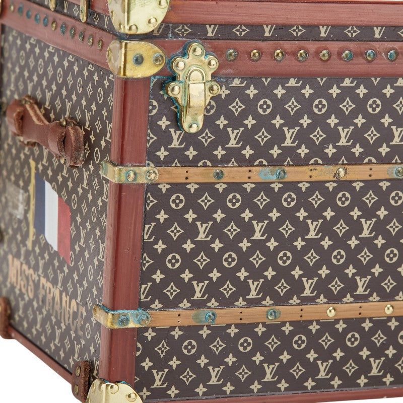 ルイ ヴィトン モノグラム トランク型 ペーパーウェイト M99408 ブラウン マルチカラー ウッド レザー レディース LOUIS VUITTON 【中古】