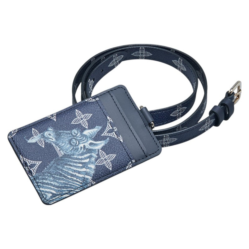 ルイ ヴィトン モノグラムサバンナ ポルトバッジ チャップマンブラザーズ 限定品 IDカードホルダー カードケース M67902 ブラック レザー レディース LOUIS VUITTON 【中古】