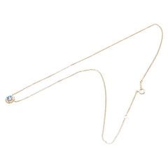 K18YG イエローゴールド サファイア ダイヤ ネックレス レディース 【中古】