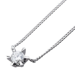 Pt900 プラチナ Pt850 プラチナ ダイヤ0.312ct プチ ネックレス レディース 【中古】