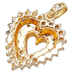 K18YG イエローゴールド ダイヤ0.50ct ハート モチーフ ペンダントトップ レディース 【中古】