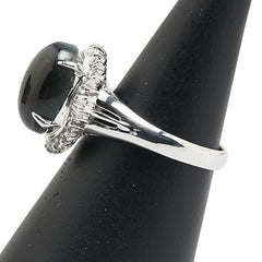 Pt900 プラチナ クロシドライトクオーツ4.08ct ダイヤ0.32ct リング 指輪 レディース 12.5号 【中古】