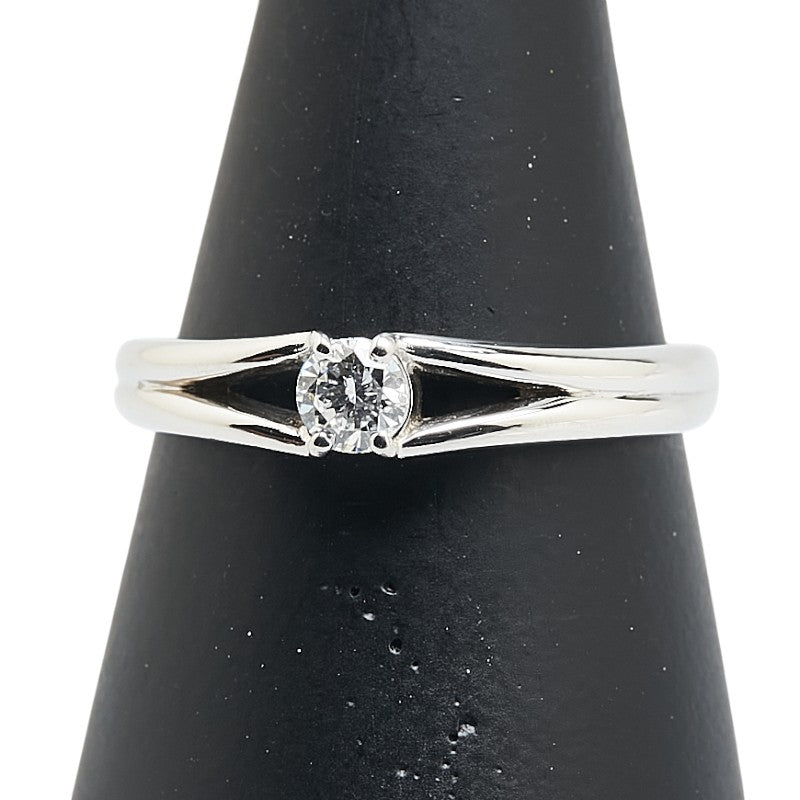 Pt900 プラチナ ダイヤ0.18ct リング 指輪 レディース 13号 【中古】