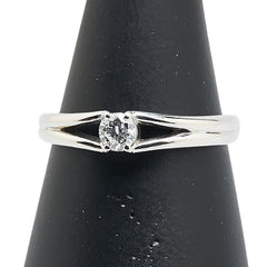 Pt900 プラチナ ダイヤ0.18ct リング 指輪 レディース 13号 【中古】