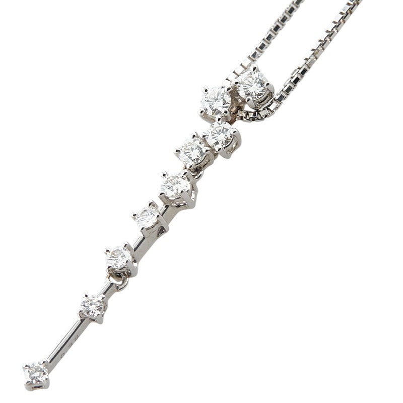 K18WG ホワイトゴールド ダイヤ0.36ct ペンダントネックレス レディース 【中古】