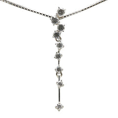 K18WG ホワイトゴールド ダイヤ0.36ct ペンダントネックレス レディース 【中古】