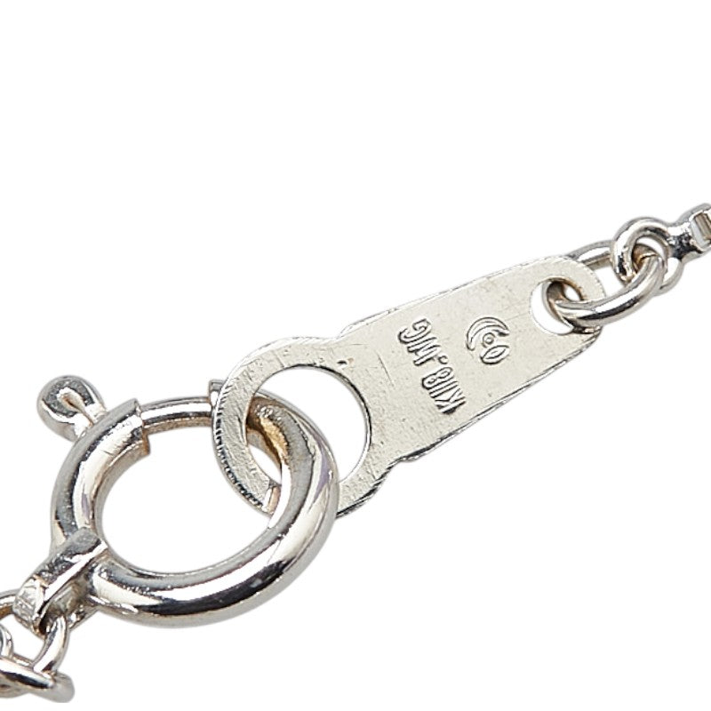 K18WG ホワイトゴールド ダイヤ0.36ct ペンダントネックレス レディース 【中古】