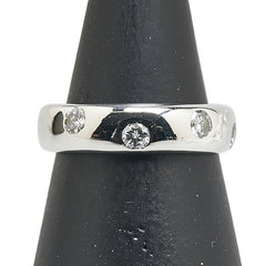 Pt900 プラチナ ダイヤ0.5ct ドッツ リング 指輪 レディース 10.5号 【中古】