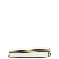 ディオール CDロゴ 星 スター モチーフ チェーンウォレット ショルダーバッグ ホワイト ゴールド レザー レディース Dior 【中古】