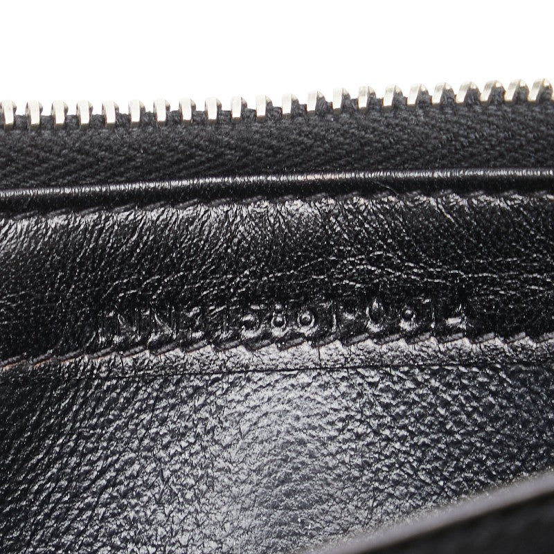 サンローラン クロコ型押し 長財布 ブラック レザー レディース SAINT LAURENT 【中古】
