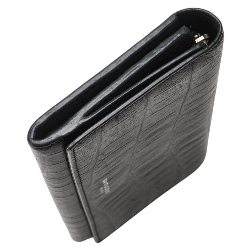 サンローラン クロコ型押し 長財布 ブラック レザー レディース SAINT LAURENT 【中古】