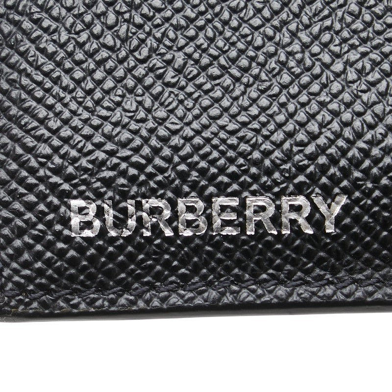 バーバリー ロゴ フラグメントケース カードケース ブラック レザー レディース BURBERRY 【中古】