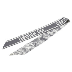 ディオール ミッツァ トワル ドゥ ジュイ スカーフ グレー ホワイト シルク レディース Dior 【中古】